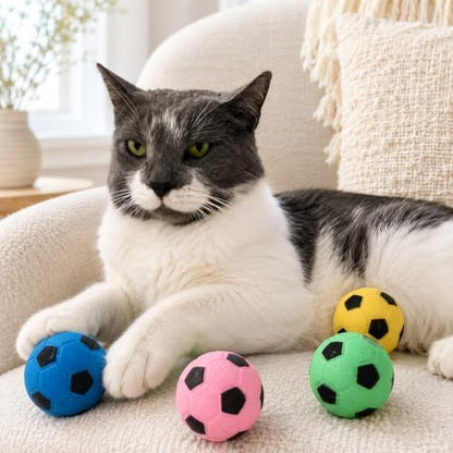 SPOT Sponge Soccer Ball Cat Toys for Cats and Kittens - Interactive and Colorful Plush Toy, Fun to Bat and Chase, Keep Cats Entertained - 1.5" Assorted 4-Pack - Image 6