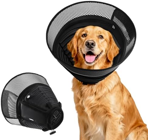 Inflatable Soft Dog Cone Collar,Breathable Elizabethan Pet Recovery Collar by Unknown