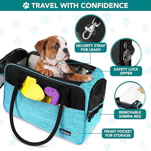 PetAmi Small Dog Purse Carrier with Pockets, Airline Approved, Turquoise - Image 3