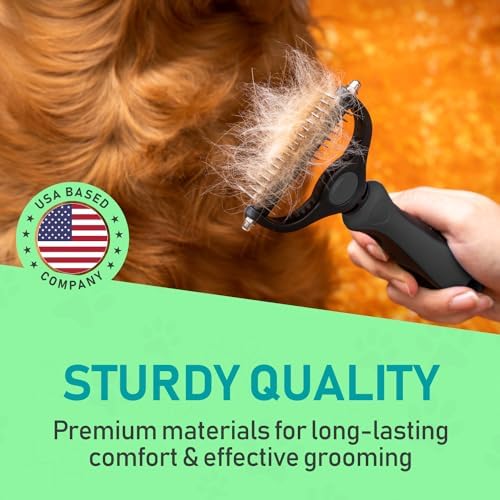 Maxpower Planet Pet Grooming Brush - Double Sided Undercoat Rake for Dogs and Cats, Extra Wide, Reduce Shedding by 95%, Grey - Image 3