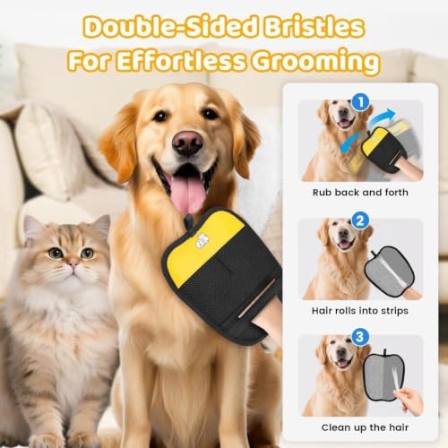 Pet Hair Removal Glove for Dogs & Cats, Sankell Upgraded Reusable Electrostatic Pet Hair Remover Glove, Magic Brush Mitt Tool for Couch, Furniture, Bed, Clothing, Carpet, Car Seat - Image 3