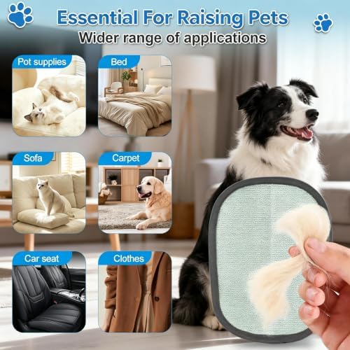 Pet Hair Remover Glove for Dogs & Cats, 5 Finger Electrostatic Fur Removal Brush, Reusable Grooming Glove for Couch, Carpet, Furniture, Car Seat, Clothes - Image 4