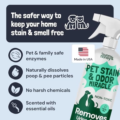 Sunny & Honey Pet Stain and Odor Remover Spray for Carpets, 32floz Mint - Image 5