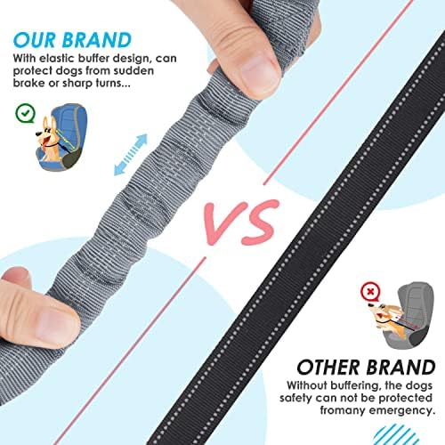 SlowTon Double Dog Seat Belt for Car with Elastic Bungee Buffer, Adjustable - Image 5