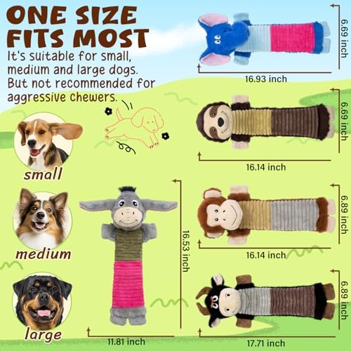 No Stuffing 5 Pack Dog Squeaky Toys, Chew with Crinkle to Large Puppy - Image 3