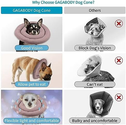 Comfortable Adjustable Soft Dog Cone Alternative After Surgery - Elizabethan Donut Collar for Cats, Medium & Small Dogs - Different Sizes - Image 6