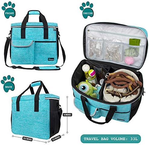PetAmi Dog Travel Bag Organizer, Pet Supplies Diaper Tote, Teal Blue Large - Image 2