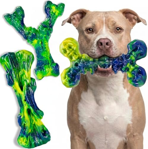 Kseroo Dog Chew Toys, 3-Pack, Peanut Butter, Medium & Large Dogs, Green by KserooDogToys