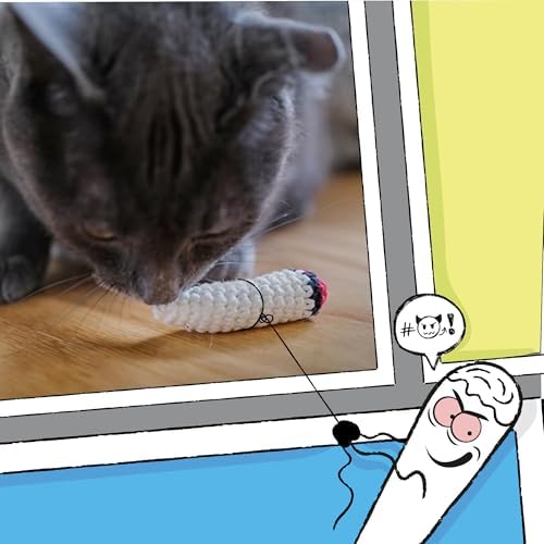 LIT LABS Catnip Doobies Toy Kittie J's Pre-Rolled Cone Form 3 inches Long - Handmade Crocheted - Entertain Your Cat with Hilarious Cartoon J's: Perfect Cat Gift, Comes in a 2-Pack - Image 5