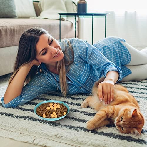 Cat Bowls 6 inch Whisker Fatigue Free Cat Food Bowl, Wheat Straw Cats Dishes, Pet Feeding Plate for Kittens and Short Legged Cats (8 Pcs) - Image 6