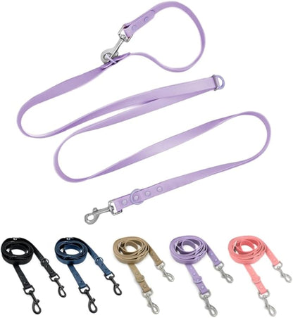 Hands-Free Waterproof Dog Leash, Adjustable Waist & Crossbody Dog Leash for Running, Walking & Hiking (Lilac, 7 FT)