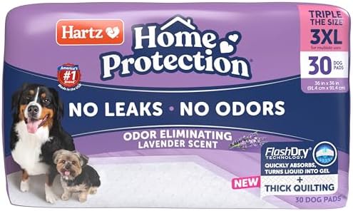 Hartz Home Protection Lavender Scent Odor Eliminating Dog Pads, 3XL, 30ct by Hartz