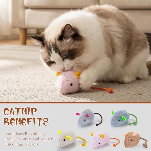 NAHSHON 15PCS Cat Mouse Toys Prefilled Catnip - Image 7