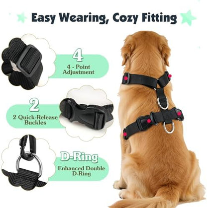 Pawaboo Dog Seat Belt Harness for Car, Seatbelt Harness with 2 in 1 Buckle - Image 5