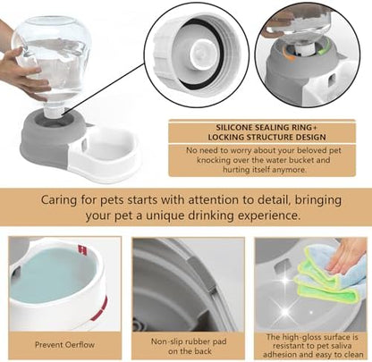 STALTWO 1 Gallon Automatic Gravity Dog Water Dispenser, BPA-Free, Grey - Image 4