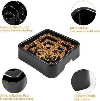 Slow Feeder Dog Square Bowls Stop Bloat Bowl Anti-Choking for Medium Dogs