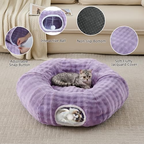 Bubble Round Cat Tunnel for Indoor Cats, Dusty Purple - Image 3