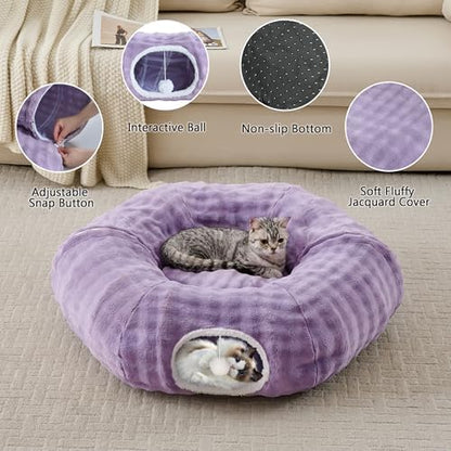 Bubble Round Cat Tunnel for Indoor Cats, Dusty Purple - Image 3