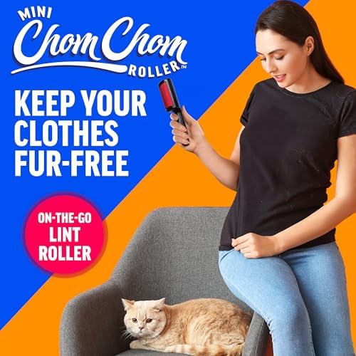 ChomChom Roller Pet Hair Remover – Reusable Lint Roller Pet Hair Removal Tool for Clothes, Couches, Cars and Travel - Cat Dog Hair Remover, Compact, No Sticky Refills Needed (Mini Roller) - Image 2