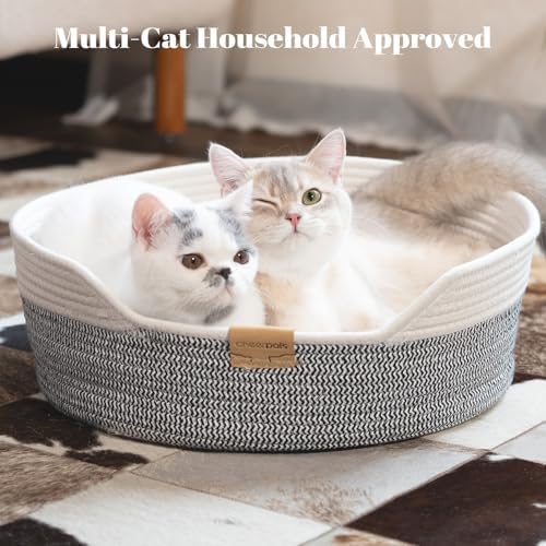 CHEERHOME PETS Handwoven Cat Basket Bed Cooling for Indoor Cat with Cushion - Image 6