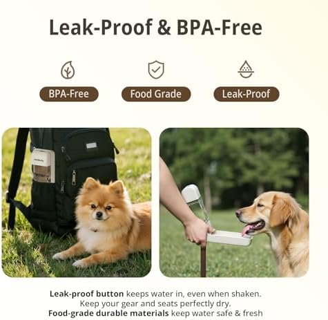 Dog Water Bottle, Portable Leakproof Water Bowl for Dogs, Foldable Dog Water Dispenser with Poop Bag Dispenser for Puppy Outdoor Walking, Hiking, Travel, 10.15oz - Image 6