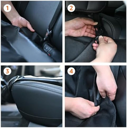 Amazon Basics Waterproof Dog Car Seat Cover, Scratch Proof Protector for Pet, Car Back Bench, 56 x 47 inch, Black - Image 6