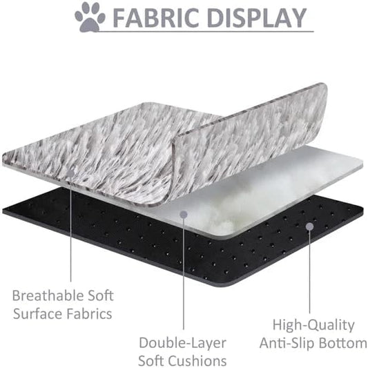Original Calming Donut Dog and Cat Bed in Shag Fur, Dog Beds for Large Dogs, Anti Anxiety Round Fluffy Plush Faux Fur Pet Bed (40'' x 40'')