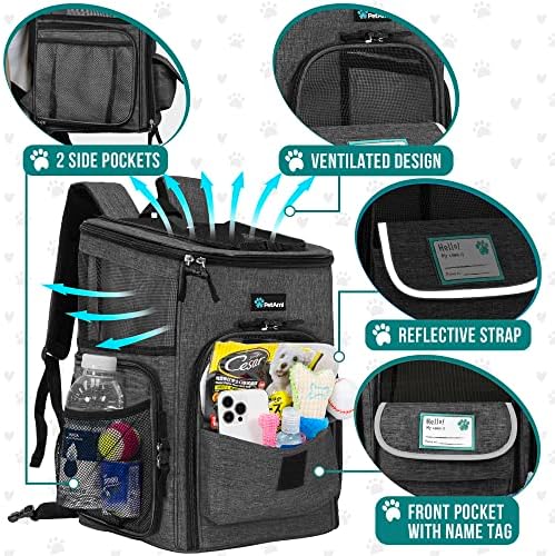 PetAmi Dog Backpack Carrier, Airline Approved 4-Way Entry Cat Bag, Charcoal - Image 4