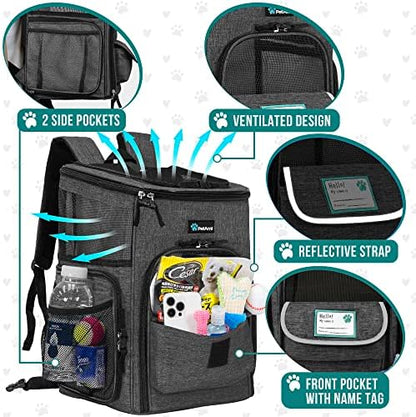 PetAmi Dog Backpack Carrier, Airline Approved 4-Way Entry Cat Bag, Charcoal - Image 4