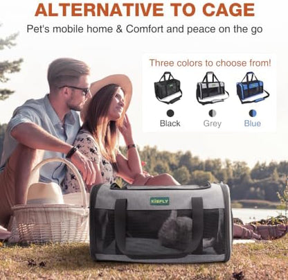 Foldable Cat Carrier 17"x11"x9.5", Soft-Sided Airline Travel Bag - Image 6