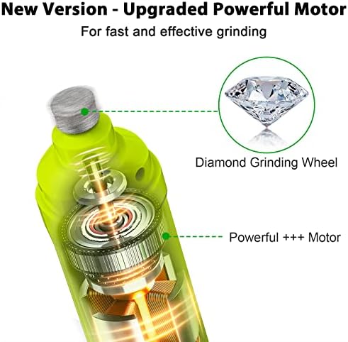 Casfuy Dog Nail Grinder with 2 LED Light - New Version 2-Speed Powerful Electric Pet Nail Trimmer Professional Quiet Painless Paws Grooming & Smoothing for Small Medium Large Dogs(Green) - Image 3