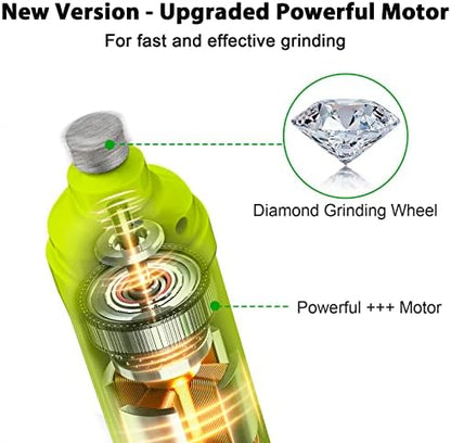 Casfuy Dog Nail Grinder with 2 LED Light - New Version 2-Speed Powerful Electric Pet Nail Trimmer Professional Quiet Painless Paws Grooming & Smoothing for Small Medium Large Dogs(Green) - Image 3
