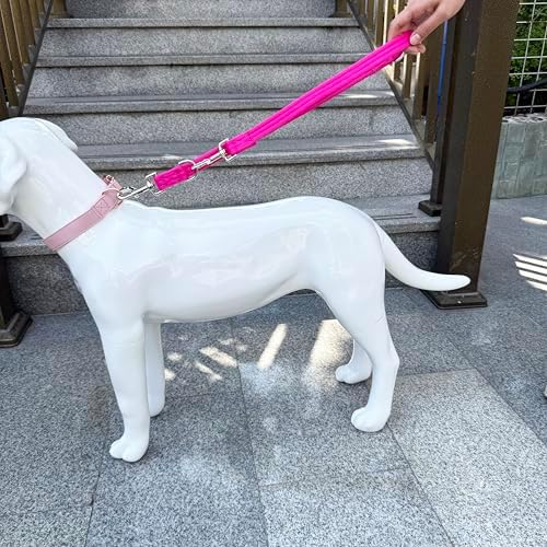 Double Ended Dog Leash,for Obedience Training Easy to Use,Lightweight,Soft for Large and Medium Dogs (Fuchsia, 1M*2.5CM) - Image 5
