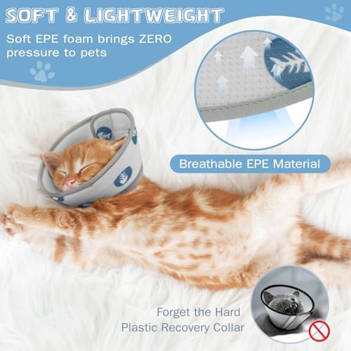 Cat Cone Collar Soft Elizabethan Collar for Surgery Recovery - Adjustable for Small and Large Cats Kittens to Stop Licking - Image 3