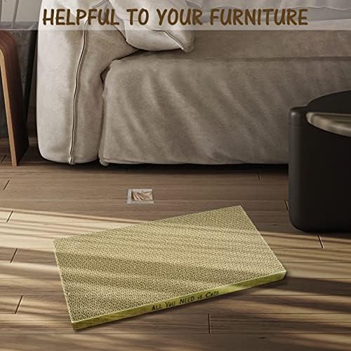 AccEncyc Cardboard Cat Scratcher Pads Cat Scratching Board for Indoor Cats 16.5x8.3x1 Inch Dual-Side Corrugated Cat Scratcher Reusable Cat Supplies - 3 Pack - Image 4