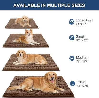 OLANLY Dog Door Mat for Muddy Paws 36x24, Extra Absorbent Chenille Mud Mat - Image 2