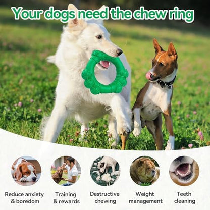 Indestructible Dog Chew Toys for Aggressive Chewers, Super Dog Chewer Toys for Medium Large Dogs, Interactive Dogs Ring Toy, Heavy Duty Teething Toys - Image 5