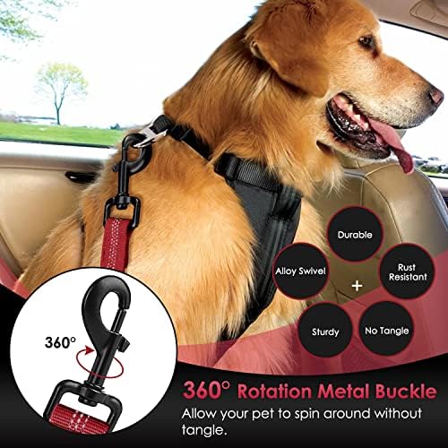 SlowTon Dog Car Seat Belt, 3 in 1 Latch Bar Attachment Dog Safety Seatbelt - Image 3
