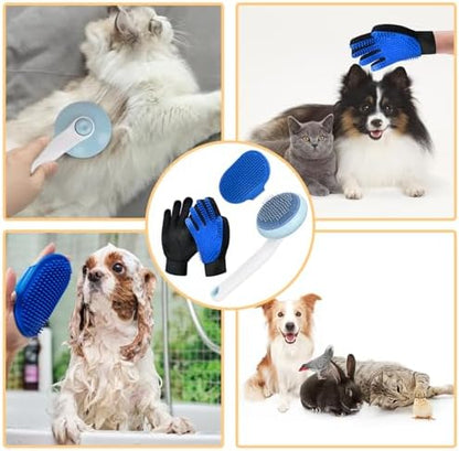 Cat Grooming Glove Brush, Self-Cleaning Slicker Pet Brush - Image 7