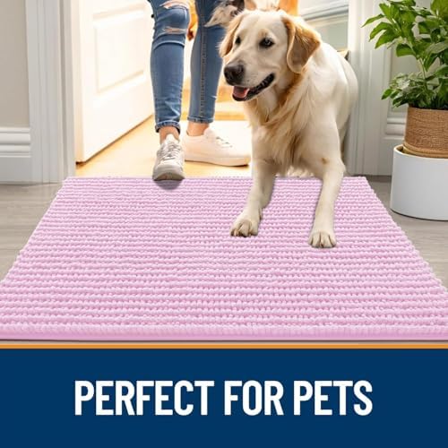 OLANLY Dog Door Mat for Muddy Paws 44x24, Extra Absorbent Chenille Mud Mat - Image 6