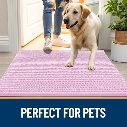 OLANLY Dog Door Mat for Muddy Paws 44x24, Extra Absorbent Chenille Mud Mat - Image 6