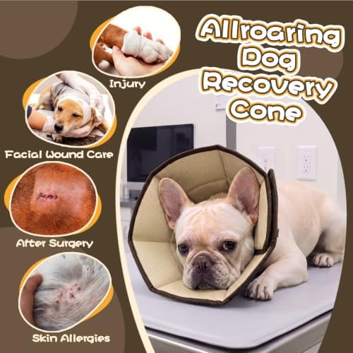 Allroaring Breathable Recovery Cone for Dog Wound Healing Anti-Lick Brown M - Image 5