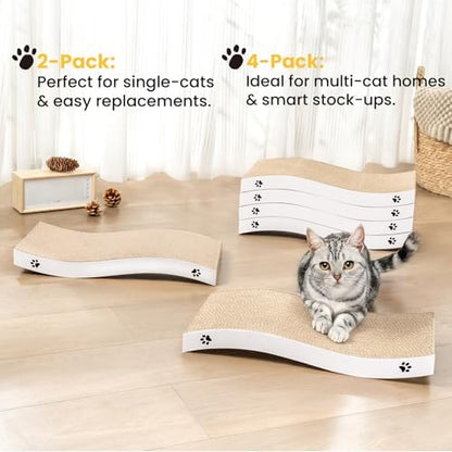 Cat Scratcher, Durable Scratch Pad, Corrugated Cardboard Scratching Board for Indoor Cats, Heavy Duty, Double-Sided Usability, Recyclable, with Catnip, Medium, 1 Pack - Image 6