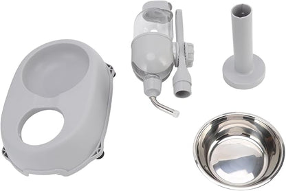 Pet Standing Water Dispenser, Multifunctional 2 in 1 Detachable Height Adjustable Small Pet Puppy Dog Kitten Bowl, Automatic Dog Water Dispenser for Puppy Dog Cat,Grey,11 x 7.7 x 15.4in