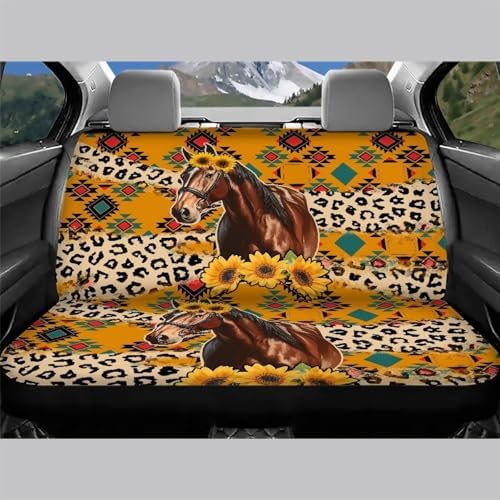 AFPANQZ Horse Stripes Car Rear Seat Covers Set Universal Fabric Cloth Car Seat Cover Boho Automatic Backseat Protector Fit SUV Truck Van Dog Back Seats Protection Dust-Proof Washable Cover - Image 3