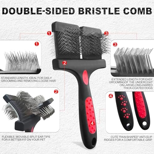 Dual Flexible Slicker Brush for Dogs&Cats Double-Sided Dog Brush - Image 3