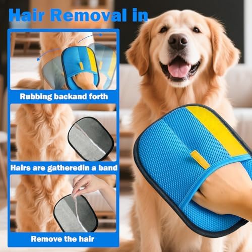 2 Pcs Electrostatic Pet Hair Removal Gloves for Dogs & Cats - Image 3