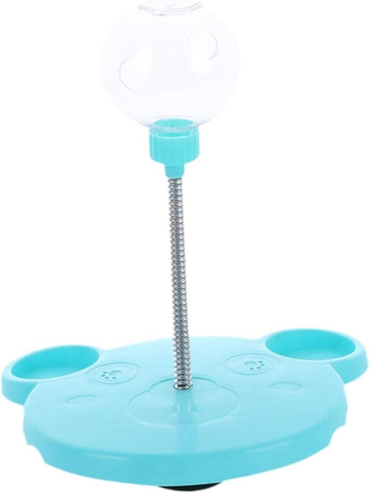 Dog Cat Slow Feeder Toy, Pet Feeding Toy Treat Ball,Funny,Interactive,Cat Treat Toy Food Dispenser for Kitty Indoor Puppy Exercise, Bear, Blue