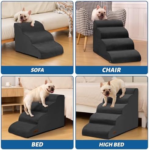 Aodisman Dog Steps for Bed or Couch,4-Step Pet Stairs Ramp for Small Dogs - Image 4