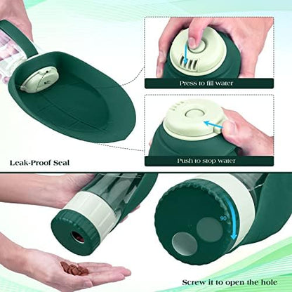 TIOVERY Dog Water Bottle Dispenser for Walking, Pet Water Feeder Container Portable with Drinking Cup Bowl Outdoor Hiking, Travel 20OZ Large Green - Image 4